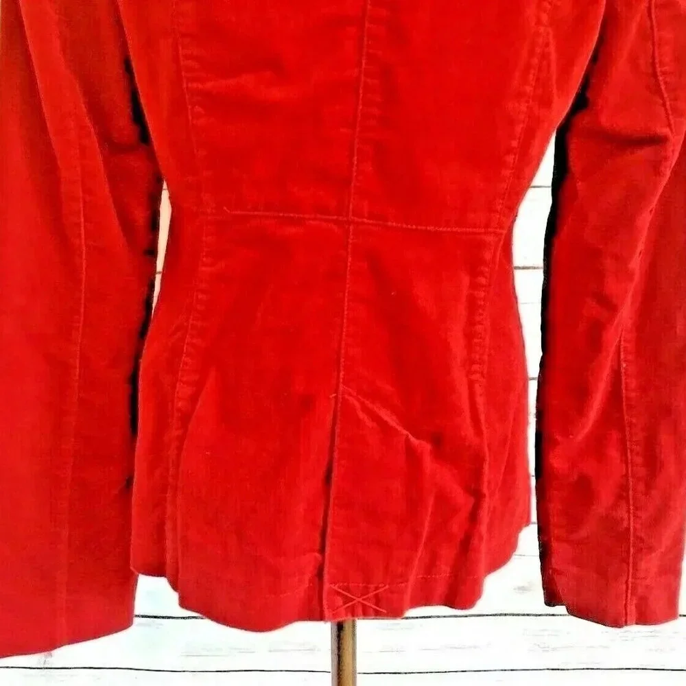 MOSSIMO Women Front Button 100% Cotton Collar Corduroy Red Coat Jacket Sz Medium - Picture 9 of 12